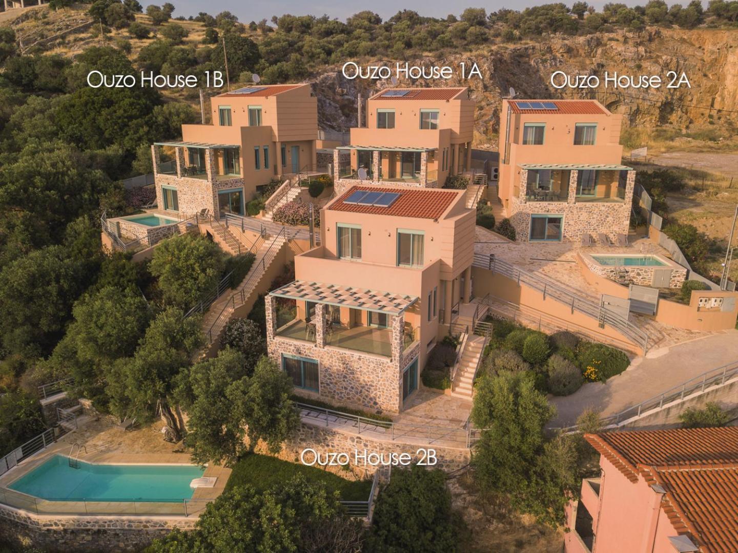 Ouzo Panoramic Houses 2, With Private Pool Πλωμάρι Εξωτερικό φωτογραφία